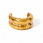 Hårsmykke Dame 18K Gullbelagt - Dobbeltlags Tekstur Design Unik Gold