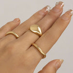 Ringsett Dame Minimalistisk 05 Light Gold 3-Piece Set 5097