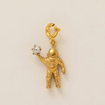 18K Gull Halskjede med Zirkonia Anheng - Elegant Smykke Astronaut Pendant