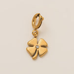 18K Gull Halskjede med Zirkonia Anheng - Elegant Smykke Four-leaf Clover Pendant
