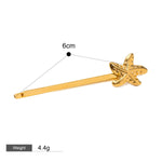 Hårsmykke Dame 18K Gullbelagt - Naturlige Marine Elementer Design Høyverdig Style O-05