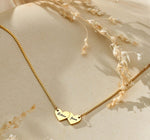 Personalisert Hjerteformet Navnehalskjede - Sammenflettet Design