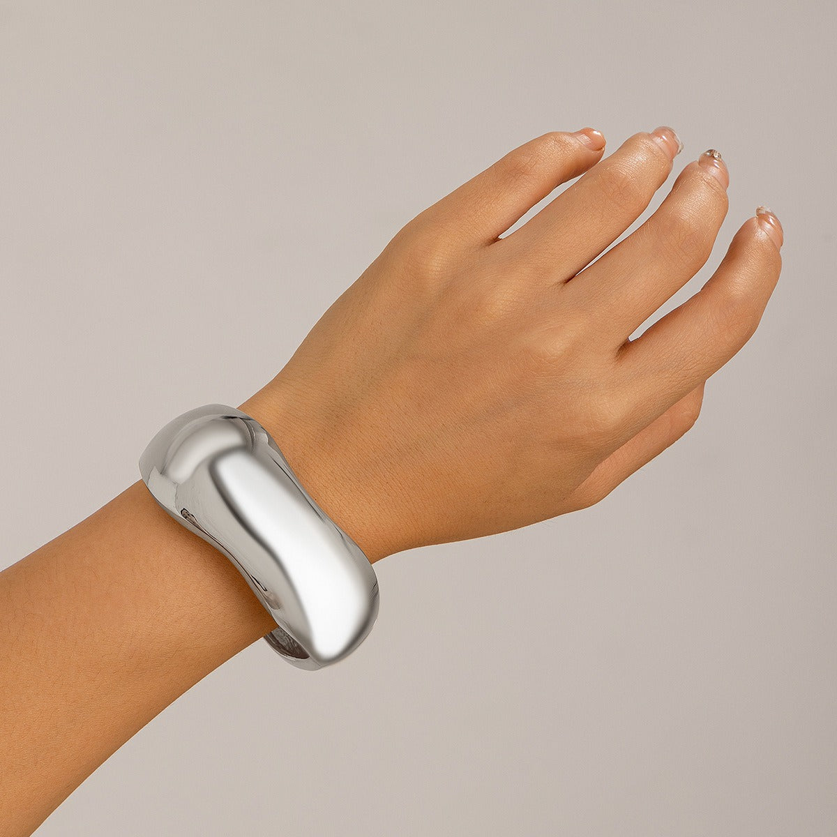 Armbånd Dame 18K Gullbelagt - Geometrisk Bred Tekstur Design Edel Lett Luksus