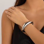 Armbånd Dame 18K Gullbelagt - Geometrisk Bred Tekstur Design Edel Lett Luksus