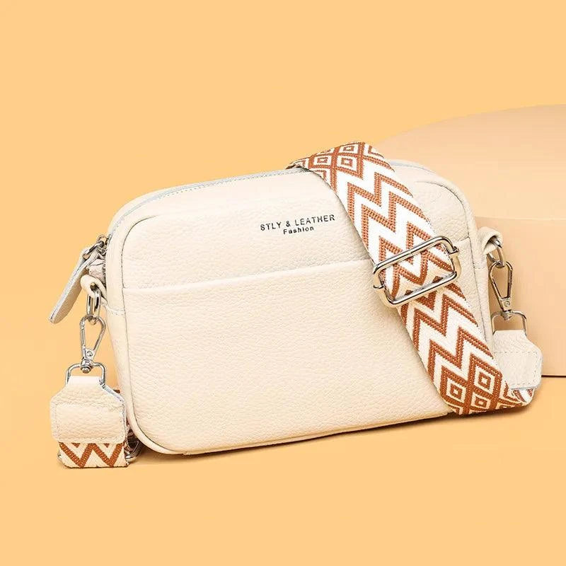 Crossbody Veske Dame beige Ekte Skinn - 5 Farger 399kr