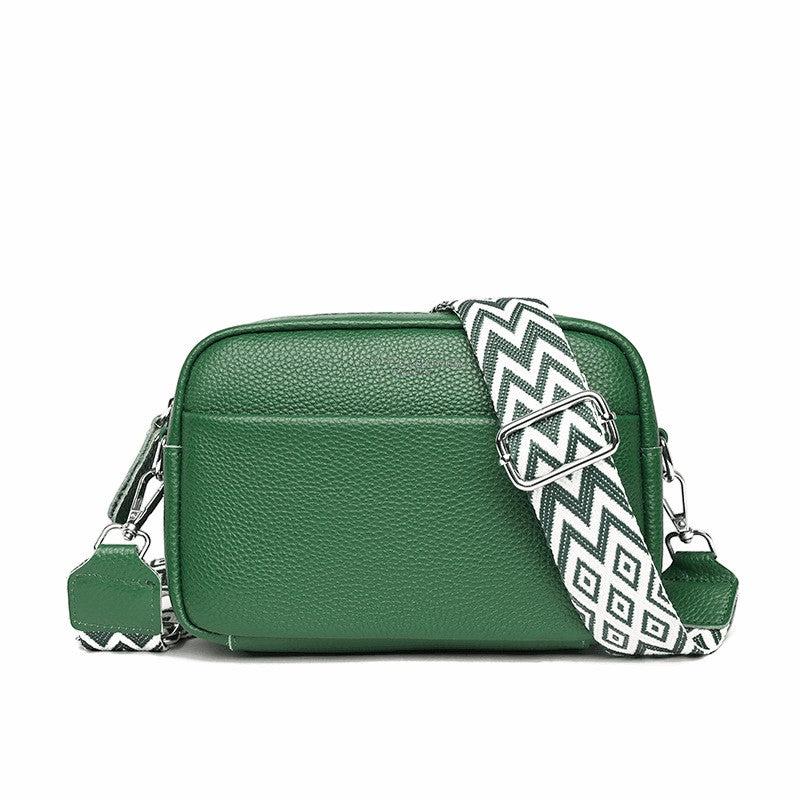Crossbody Veske Dame Ekte Skinn Grønn