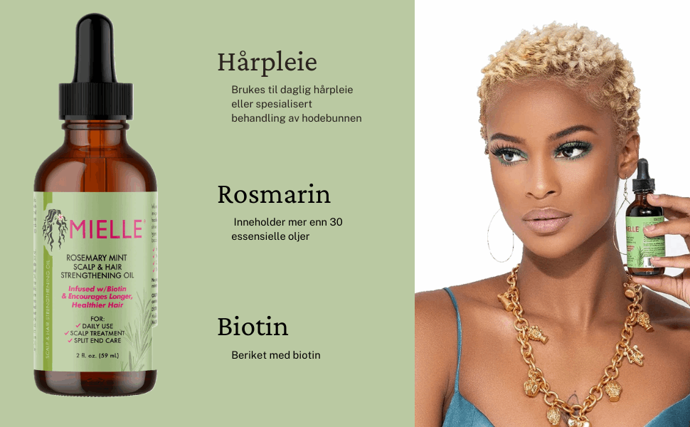 Mielle rosmarin hårolje, Hårpleiesett: olje, Hårmaske, Sjampo og Balsam