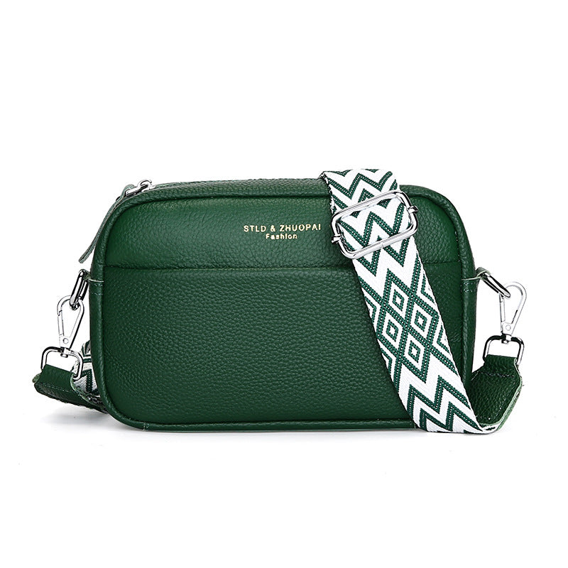 Liten Crossbody Veske Dame grønn Ekte Skinn - 9 Farger 369kr