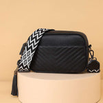 Quiltet Crossbody Veske Dame Ekte Skinn | 3 Farger svart 469kr