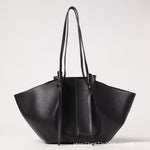 Vintage Tote Bag - Stor Skulderveske i Imitert Semsket Skinn Black PU ready for delivery in seconds