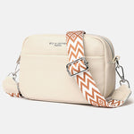 Liten Veske Dame Crossbody Ekte Skinn Off-white
