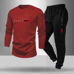 Treningsdress Herre 💪 | Lett & Pustende - Fri Frakt Wine Red (Long Sleeve Trousers)