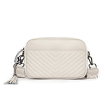 Quiltet Crossbody Veske Dame Ekte Skinn – 3 Farger fra 469kr! Off-white