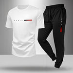 Treningsdress Herre 💪 | Lett & Pustende - Fri Frakt White (short-sleeved trousers)