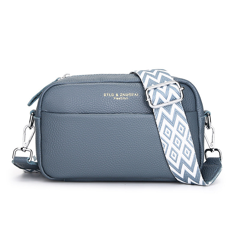 Liten Crossbody Veske Dame Blå Ekte Skinn - 9 Farger 369kr
