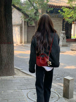 Bøtteveske Dame Rød | Crossbody Skulderveske Lett Luksus