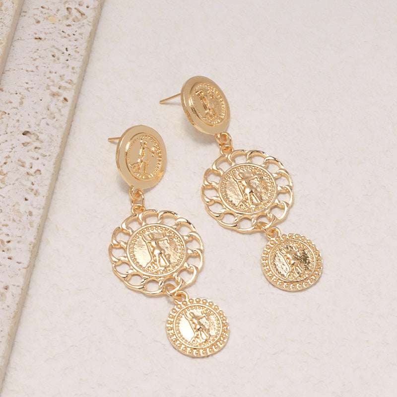 Retro Geometriske Øredobber for Dame