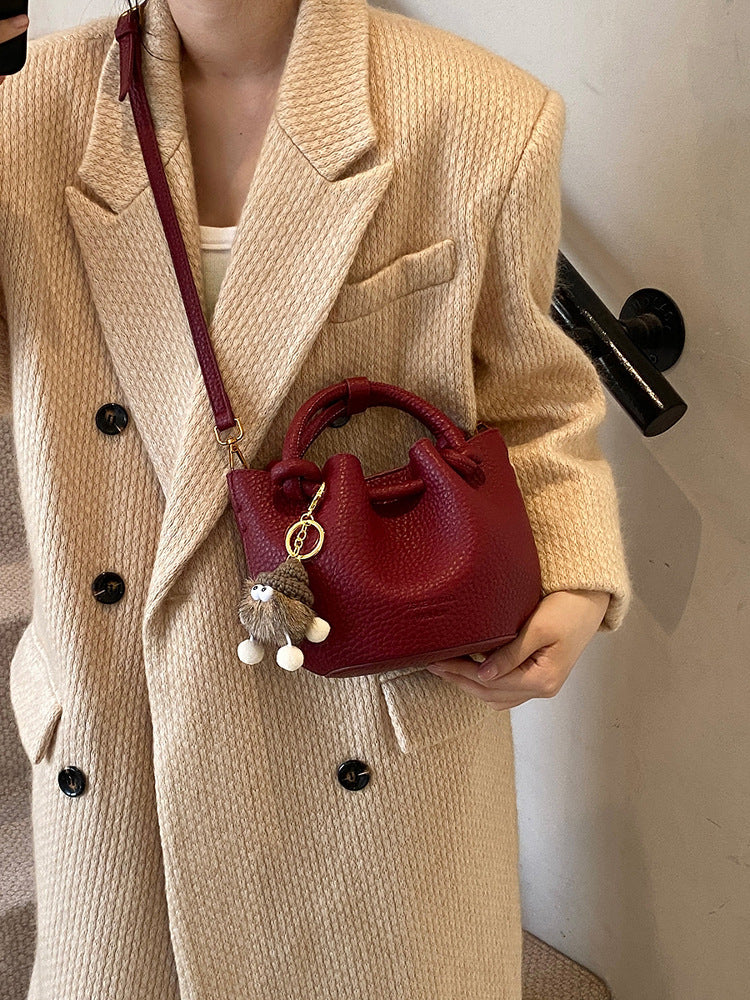 Bøtteveske Dame Rød | Crossbody Skulderveske Lett Luksus