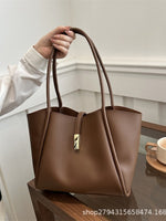 2025 New Korean Style Solid Color Women's Bag Casual Fashion Portable Tote Bag Large Capacity Autumn Fashion Shoulder Bag