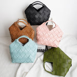New Style Mesh Pattern Style Women's Bag DIY Material Bag Advanced Sense Shoulder Pleated PU Handmade Woven Bag Handbag