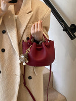 Bøtteveske Dame Rød | Crossbody Skulderveske Lett Luksus