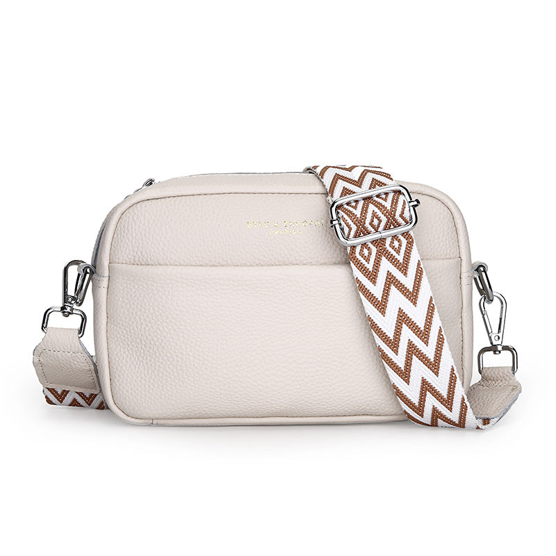 Liten Crossbody Veske Dame Ekte Skinn Hvit
