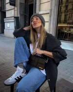 Bomberjakke for damer – Allsidig, casual med ståkrage og skjulte knapper Black