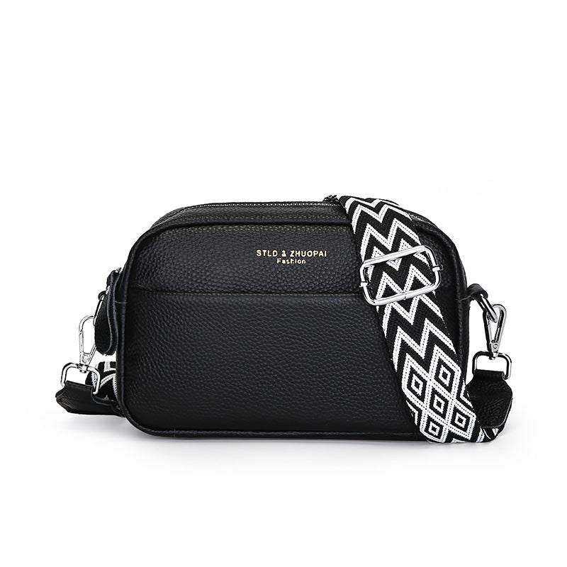Liten Crossbody Veske Dame svart Ekte Skinn - 9 Farger 369kr