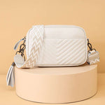 Quiltet Crossbody Veske Dame Ekte Skinn | 3 Farger hvit 469kr