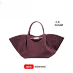 Premium Tote Bag - Stor Håndveske i Skinn med Stor Kapasitet Burgundy (suede) small size
