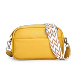 Liten Crossbody Veske Dame Ekte Skinn Gul
