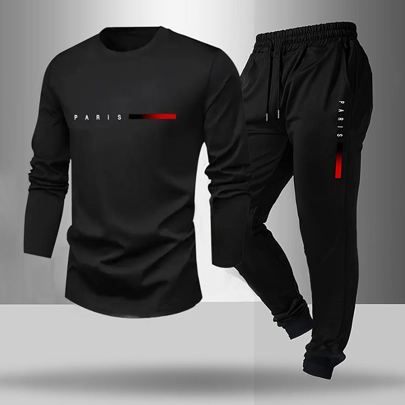 Treningsdress Herre 💪 | Lett & Pustende - Fri Frakt Black (Long Sleeve Trousers)