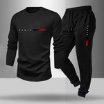 Treningsdress Herre 💪 | Lett & Pustende - Fri Frakt Black (Long Sleeve Trousers)