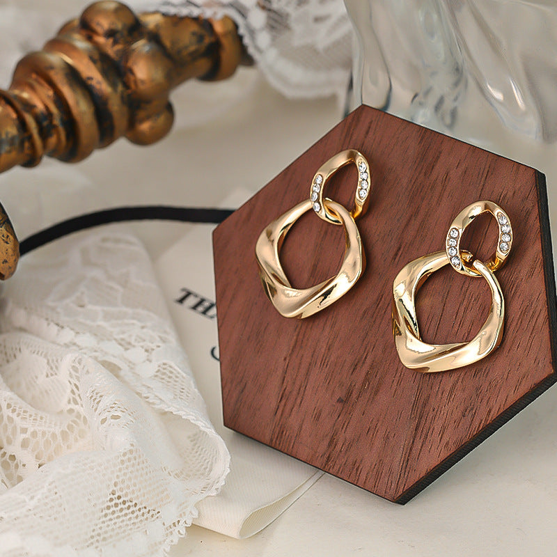 Retro Geometriske Øredobber for Dame 24#WH2019