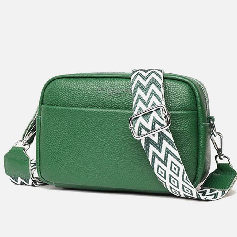 Liten Veske Dame Crossbody Ekte Skinn Green