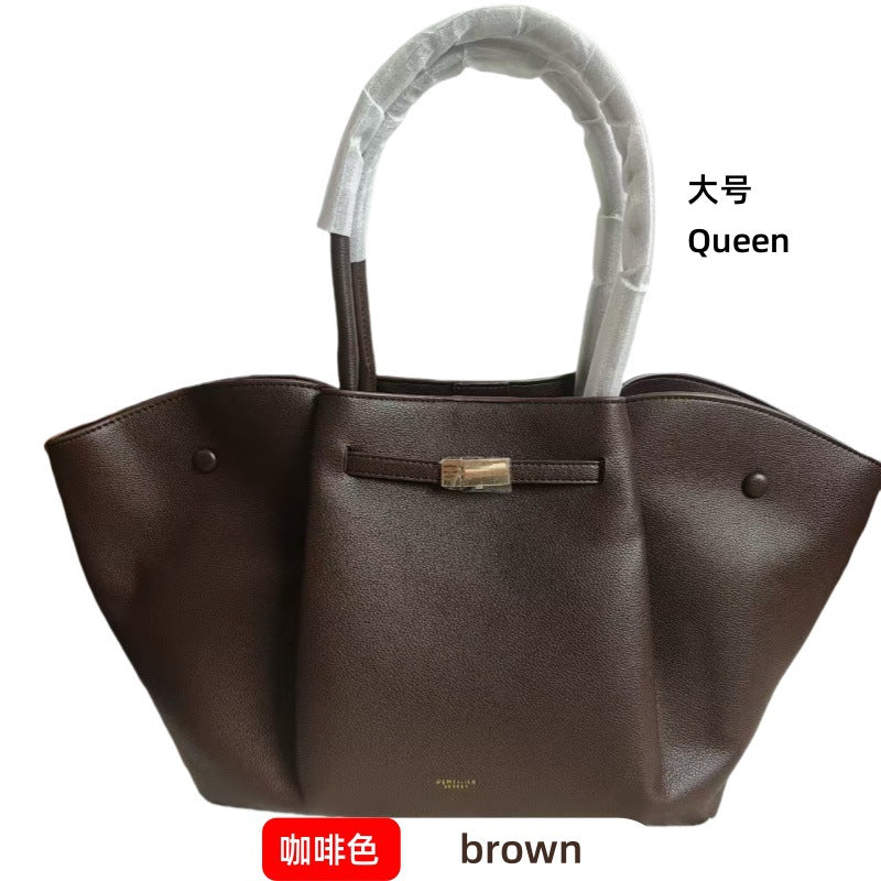 Premium Tote Bag Dame - Stor Håndveske i Ekte Skinn Coffee color (flat) large size