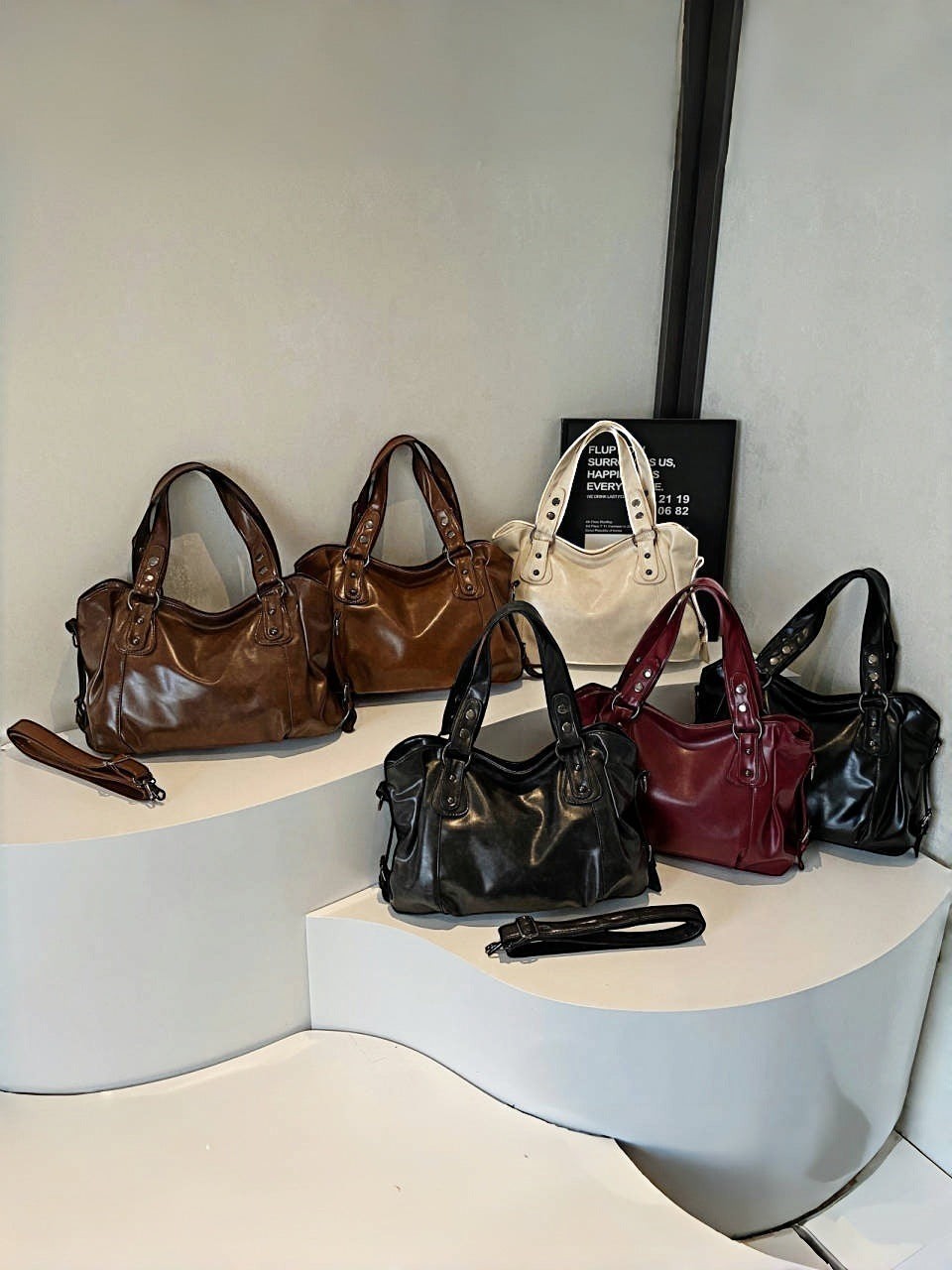 Retro Tote Bag Dame | Europeisk Stil Skulder- og Crossbody-veske