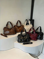 Retro Tote Bag Dame | Europeisk Stil Skulder- og Crossbody-veske