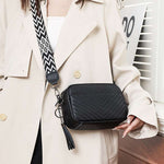 Quiltet Crossbody Veske Dame Ekte Skinn | 3 Farger svart 469kr
