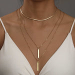 Elegant Flerlags Halskjede i Gull - Minimalistisk Smykke for Kvinner 5901101