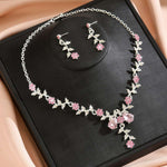 Brudesmykke Sett - Elegant Halskjede og Øredobber for Bryllup 80830641 Silver Powder