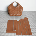 New Style Mesh Pattern Style Women's Bag DIY Material Bag Advanced Sense Shoulder Pleated PU Handmade Woven Bag Handbag