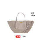 Premium Tote Bag - Stor Håndveske i Skinn med Stor Kapasitet Gray (flat) large size