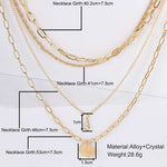 Flerlags Halskjede med Anheng - Moderne Kragekjede i Metall