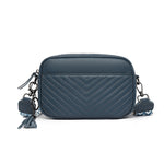 Quiltet Crossbody Veske Dame Ekte Skinn | 3 Farger blå 469kr
