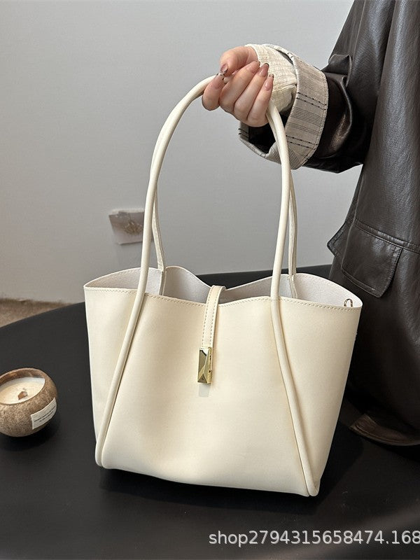 2025 New Korean Style Solid Color Women's Bag Casual Fashion Portable Tote Bag Large Capacity Autumn Fashion Shoulder Bag