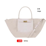 Premium Tote Bag Dame - Stor Håndveske i Ekte Skinn White (flat) large size