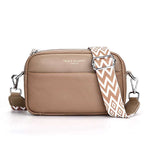 Liten Crossbody Veske Dame Khaki Ekte Skinn - 9 Farger 369kr