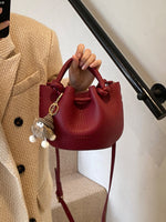 Bøtteveske Dame Rød | Crossbody Skulderveske Lett Luksus