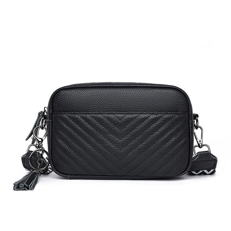 Quiltet Crossbody Veske Dame Ekte Skinn | 3 Farger svart 469kr